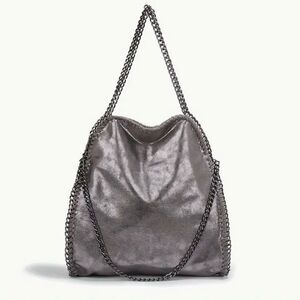 Soft Genuine Leather Women's Handbag with Chain Top-Handle